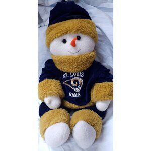 Vtg ST Louis Rams NFL Christmas Snowman 24” Weighted Body Logo Stuffed Plush